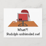 Santa Unfriended By Rudolph - Funny Christmas Card at Zazzle