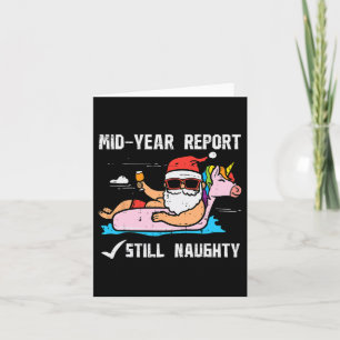 Santa Unicorn Floatie Still Naughty Funny Christma Card