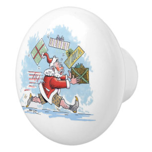 Santa Unprepared ceramic knob