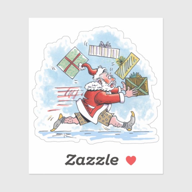 Santa Unprepared contour sticker (Sheet)