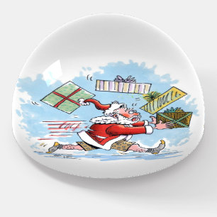 Santa Unprepared glass dome paperweight