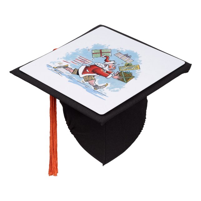 Santa Unprepared graduation cap (Angled)