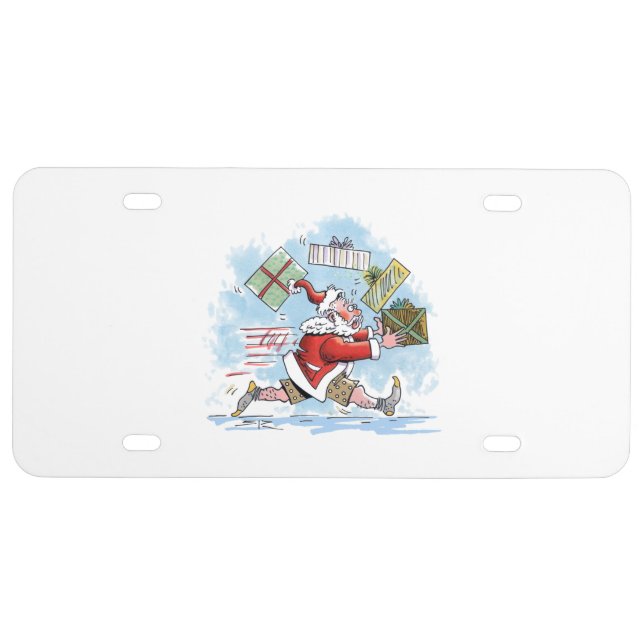 Santa Unprepared plastic car license plate (Front)
