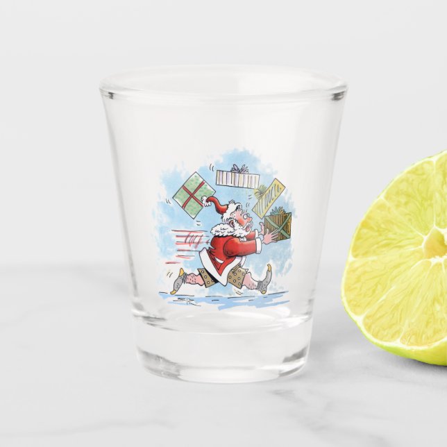 Santa Unprepared shot glass (Front)