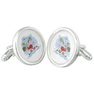 Santa Unprepared silver plated cufflinks