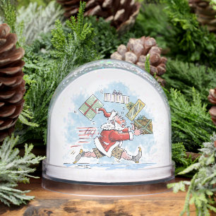 Santa Unprepared snow globe