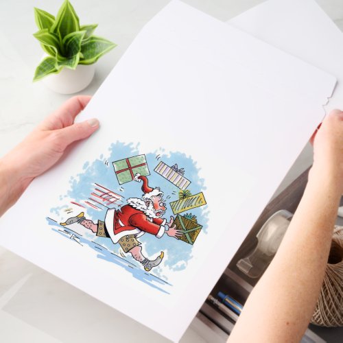 Santa Unprepared vert lg shipping envelope mailers