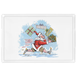 Santa Unprepared white acrylic tray