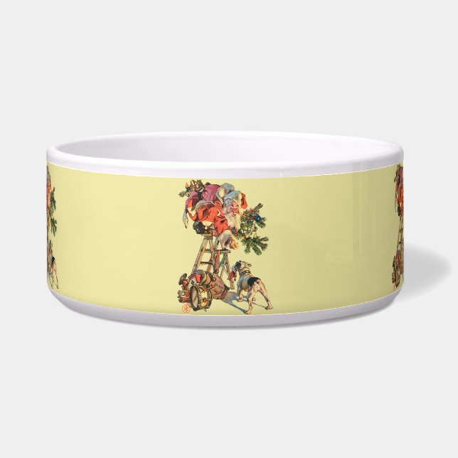 Santa Up a Ladder Bowl (Front)
