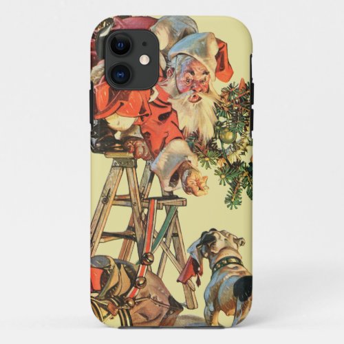 Santa Up a Ladder iPhone 11 Case