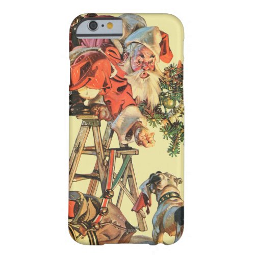 Santa Up a Ladder Barely There iPhone 6 Case