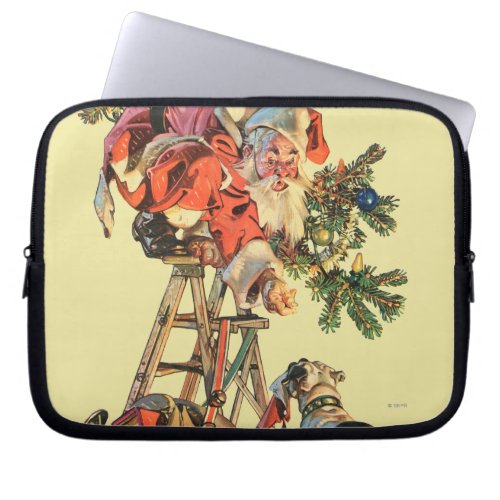 Santa Up a Ladder Laptop Sleeve