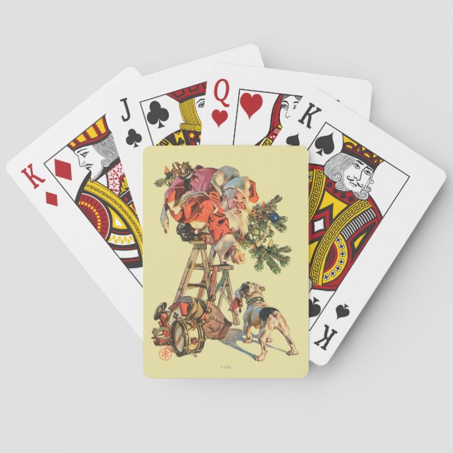 Santa Up a Ladder Poker Cards (Back)