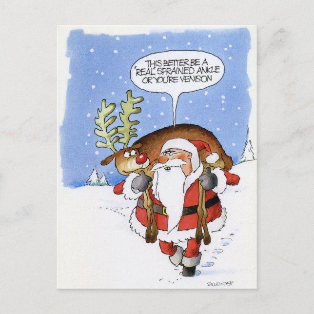 Santa Venison Holiday Postcard (Front)