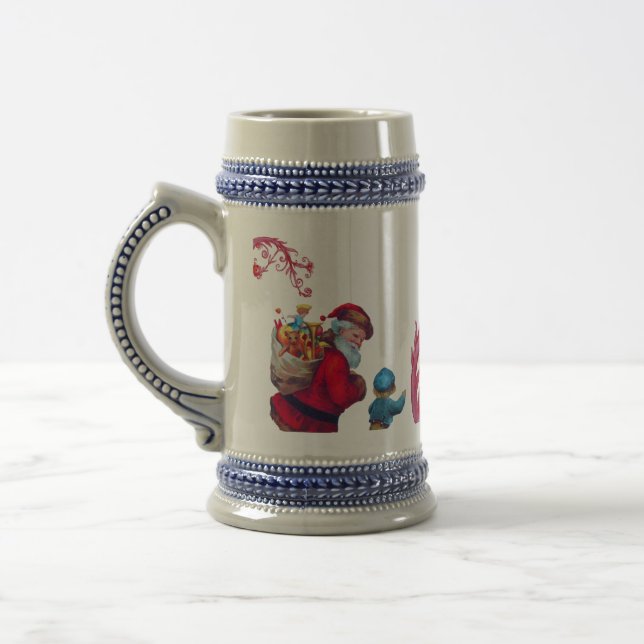 SANTA VINTAGE 2 BEER STEIN (Left)