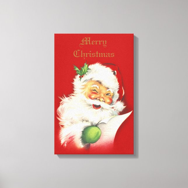 Santa Vintage Canvas Print (Front)