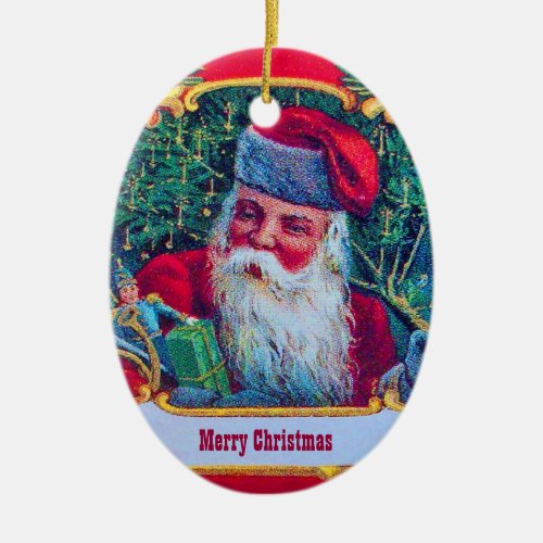 SANTA VINTAGE CERAMIC ORNAMENT