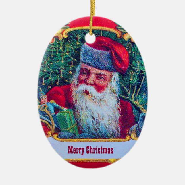 SANTA VINTAGE CERAMIC ORNAMENT (Front)