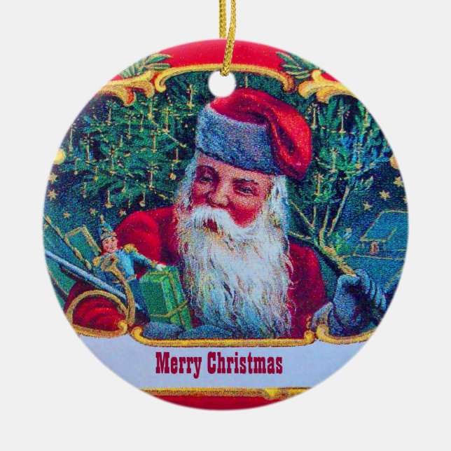 SANTA VINTAGE CERAMIC ORNAMENT (Front)