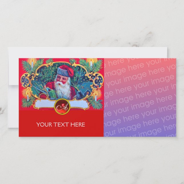 SANTA VINTAGE CHRISTMAS HOLIDAY CARD (Front)