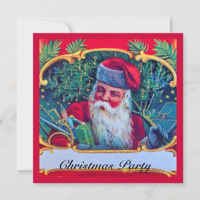 SANTA VINTAGE CHRISTMAS PARTY 1 INVITATION (Front)