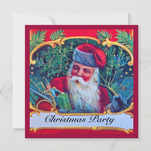 SANTA VINTAGE CHRISTMAS PARTY INVITATION (Front)
