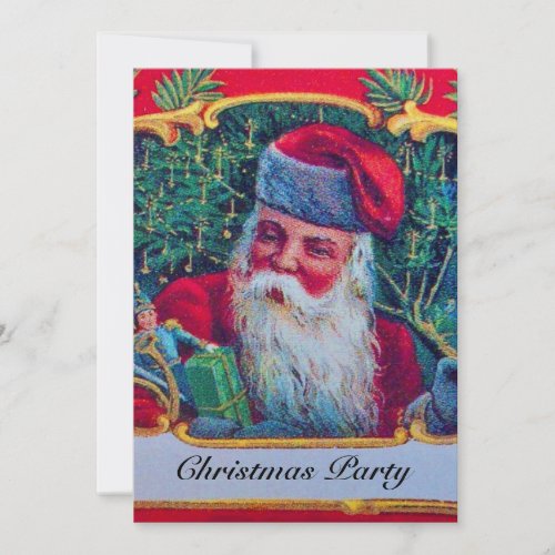 SANTA VINTAGE CHRISTMAS PARTY  INVITATION