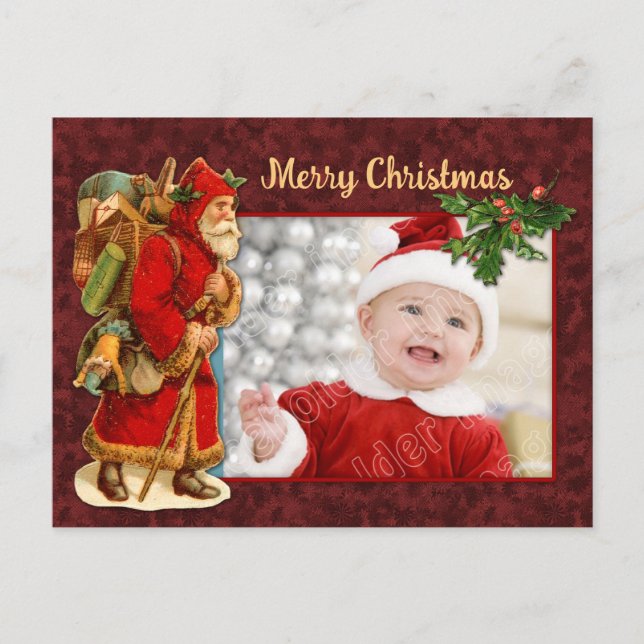 Santa Vintage Design Holiday Postcard (Front)