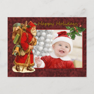 Santa Vintage Design Holiday Postcard