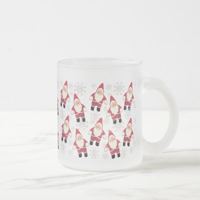 Santa Vintage Gnome Glass Christmas Mug (Right)