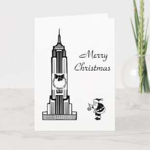 Santa Vintage Style New York City Christmas Card