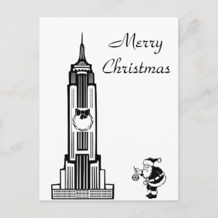 Santa Vintage Style New York City Christmas Holiday Postcard