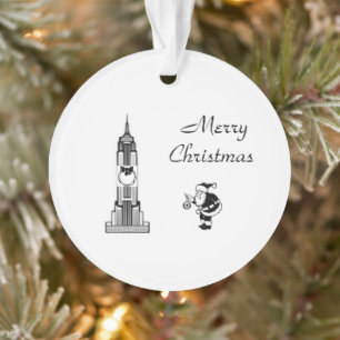 Santa Vintage Style New York City Christmas  Ornament