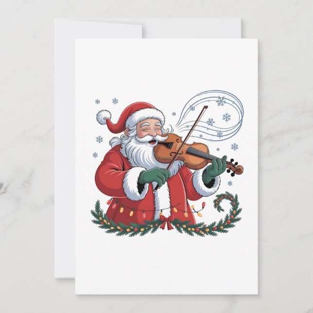 Santa Violin Player Violinist Christmas Music Xmas Invitation (Front)