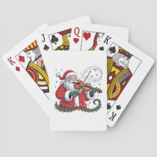Santa Violin Player Violinist Christmas Music Xmas Poker Cards
