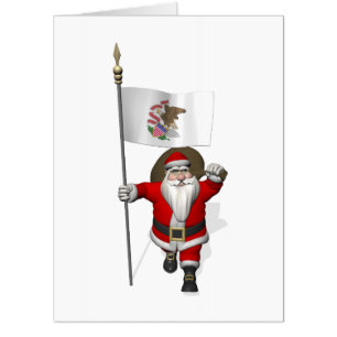 Santa Visiting Illinois Card