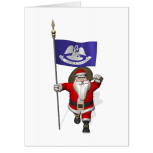 Santa Visiting Louisiana Card