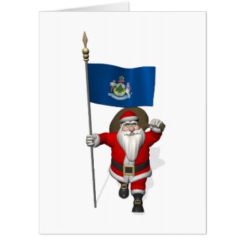 Santa Visiting Maine Card by santa_claus_usa at Zazzle