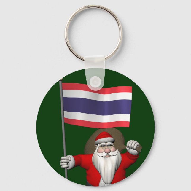 Santa Visiting Thailand Keychain (Front)