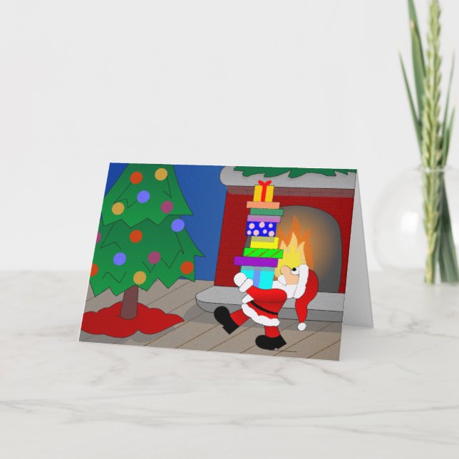 Santa Visits - spanish Holiday Card (Front)