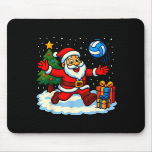 Santa Volleyball Playing Srt Christmas Tree Xmas P Mouse Pad