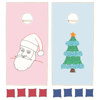 Santa vs. Christmas Tree Cornhole Game Boards Set