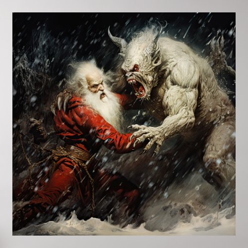 Santa VS Krampus Poster