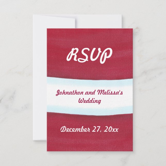 Santa Waist Christmas Wedding RSVP Cards (Front)
