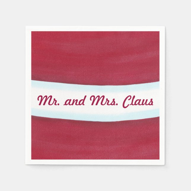 Santa Waist Red and White Holiday Napkins (Front)