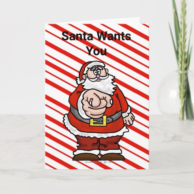 Santa Wants Toilet Paper Funny Christmas Card (Front)