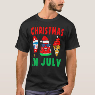 Santa Watermelon Ice Pops Ice Cream Summer Christm T-Shirt
