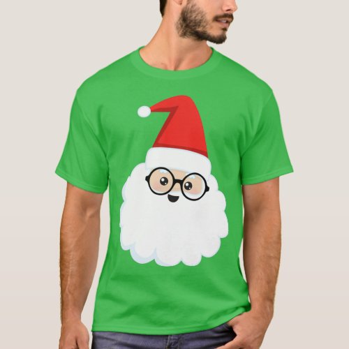 Santa Wearing Glasses Curly Beard Santa 1 T_Shirt