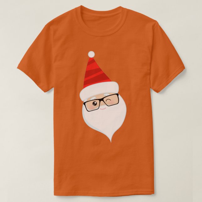 Santa Wearing Glasses Winking Santa 1 T-Shirt (Design Front)