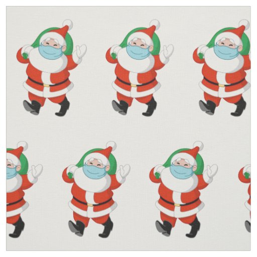 Santa wearing medical mask fabric